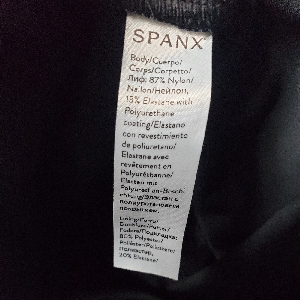 SPANX Black Faux Leather Camo Leggings Size 1X Short - Picture 11 of 16